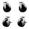 Service Caster 5 Inch Phenolic Swivel Caster Set with Roller Bearings 2 Brakes SCC SCC-20S520-PHR-2-TLB-2 - alternate 2